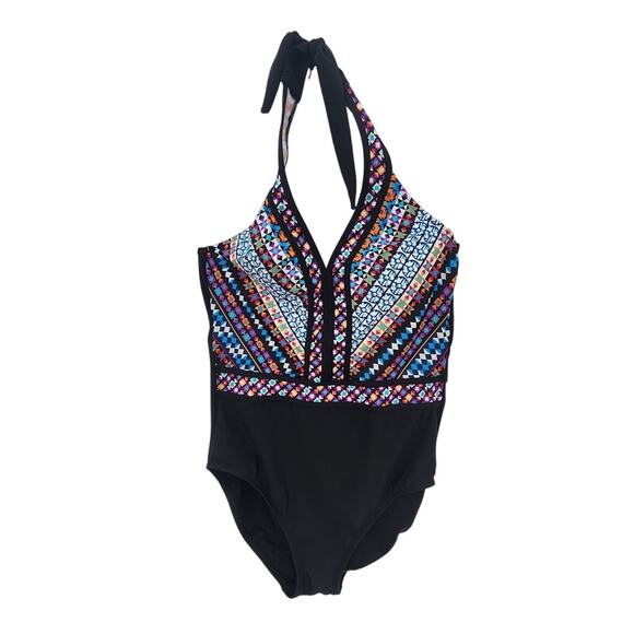 New NWT Aqua Green 1 Piece Swimsuit Halter Top‎ 12/ 14 - Picture 1 of 8